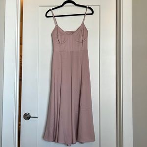 Express V-Neck Back Cutout Midi Slip Dress